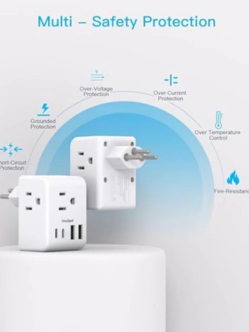 2 Pack Travel Plug Adapter for Switzerland - Type J Power Converter for